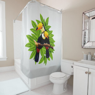 Rideaux De Douche Argent Toucan Duo