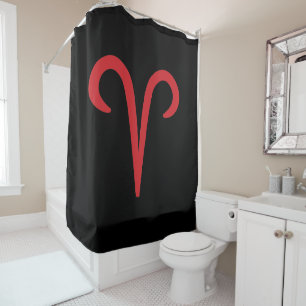 Rideaux De Douche ARIES Rouge Astrologie Zodiaque Mars Avril Anniver