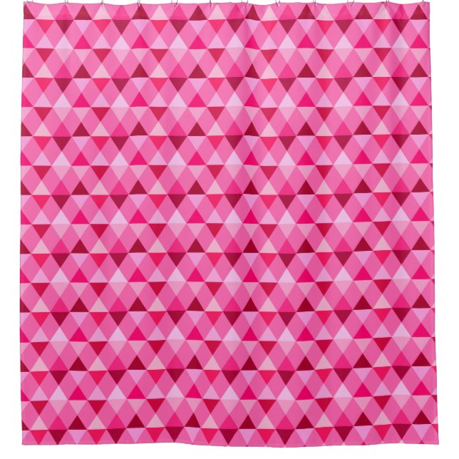 Rideaux De Douche Arlequin / motif diamant - Rose Rose & Vin (Devant)