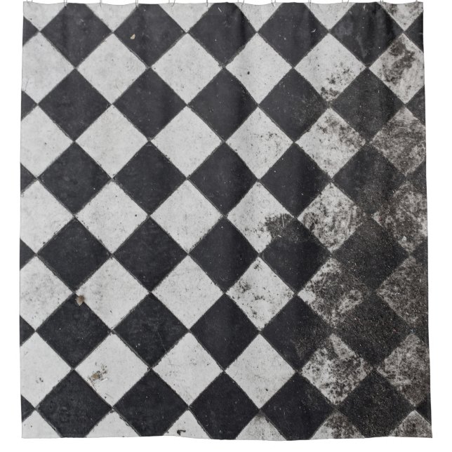 Rideaux De Douche Arlequin noir et blanc (Devant)