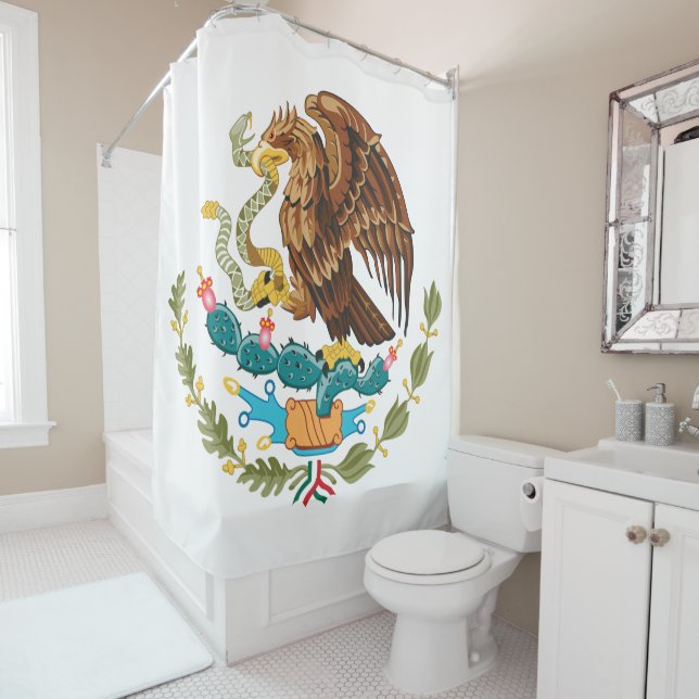 Rideaux De Douche Armoiries du Mexique - Drapeau du Mexique (En situation)
