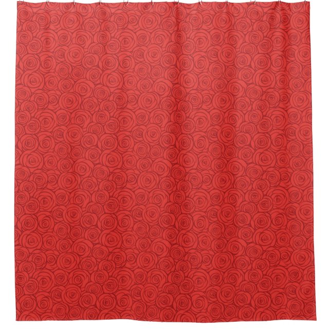 Rideaux De Douche Arrière - plan abstrait de roses rouges (Devant)