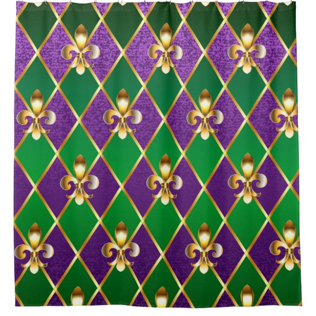 Rideaux De Douche Arrière - plan de bijoux Mardi Gras (Devant)