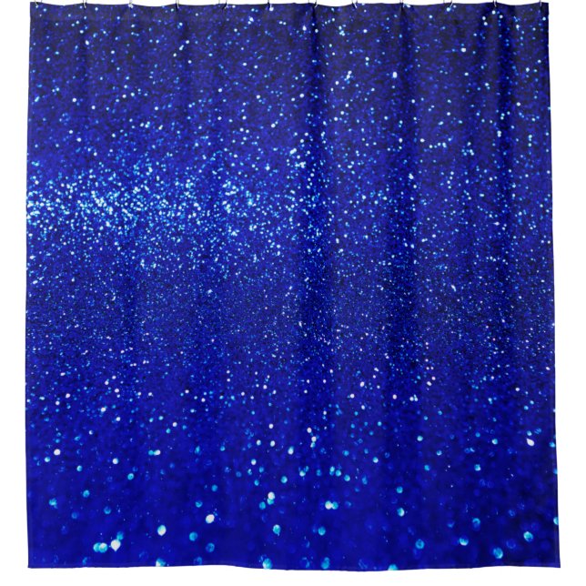 Rideaux De Douche arrière - plan de parties scintillant bleu brillan (Devant)