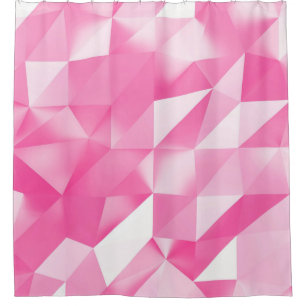 Rideaux De Douche Arrière - plan en polygone rose : rendu 3D abstrai