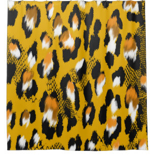 Rideaux De Douche Arrière - plan Poster de animal Leopard Texture