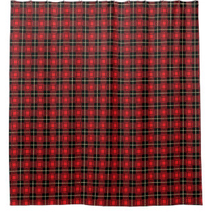 Rideaux De Douche Arrière - plan rouge de plaid