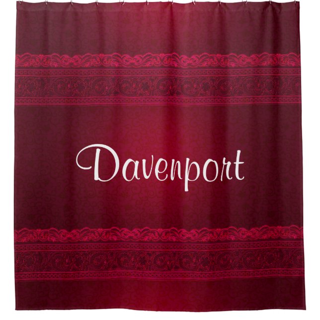 Rideaux De Douche Arrière - plan rouge élégant et élégant (Devant)