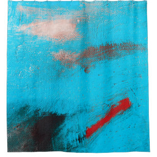 Rideaux De Douche Art Abstrait Arrière-plan, peinture, fine, bleu, t