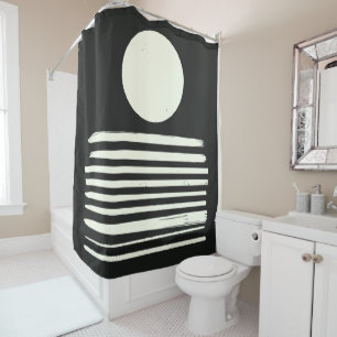 Rideaux De Douche Art Abstrait contemporain noir et blanc
