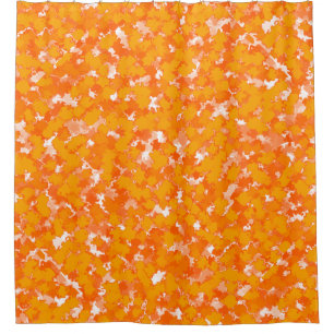 Rideaux De Douche Art Abstrait Design Orange Foliage