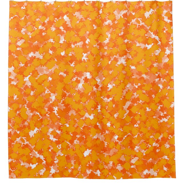 Rideaux De Douche Art Abstrait Design Orange Foliage (Devant)