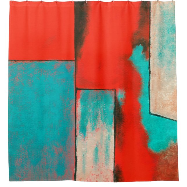 Rideaux De Douche Art abstrait d'expressioniste peignant la (Devant)