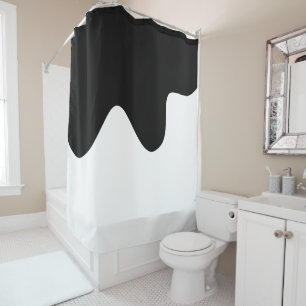 Rideaux De Douche Art Abstrait minimal moderne noir et blanc