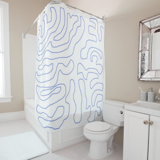 Rideaux De Douche art abstrait moderne (En situation)