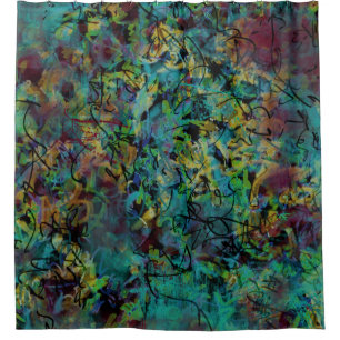 Rideaux De Douche Art abstrait multicolore griffonné