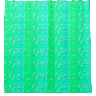 Rideaux De Douche Art contemporain Typographie couleur verte