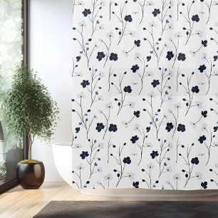Rideaux De Douche Art de ligne de fleur simple et minimaliste
