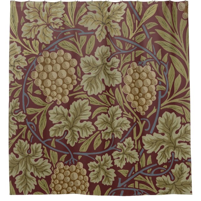 Rideaux De Douche Art de vigne rouge vert William Morris (Devant)