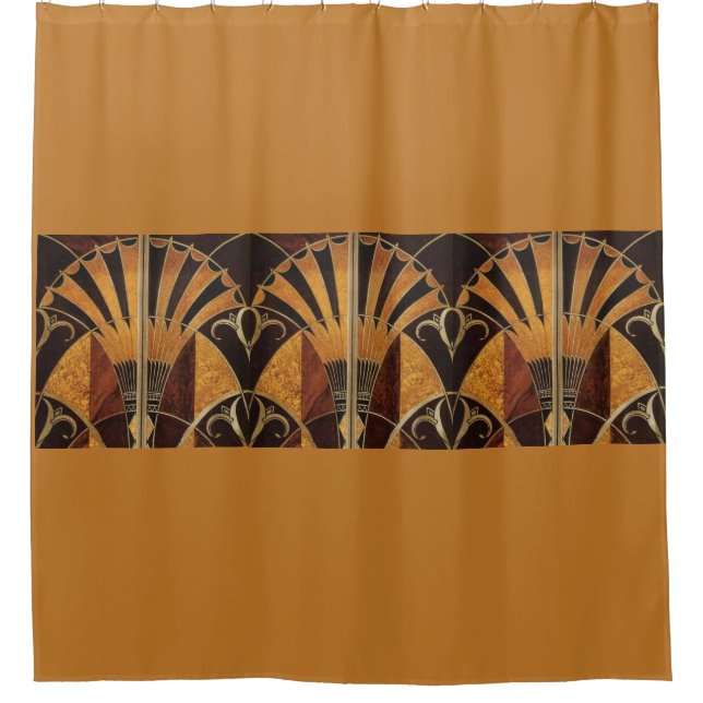 RIDEAUX DE DOUCHE ART DECO BOIS INLAID (Devant)