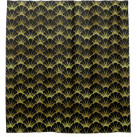 Art déco chic d'or d'échelles noires de Shell