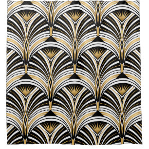 Rideaux De Douche Art Déco Gold Black Elegance : Années folles