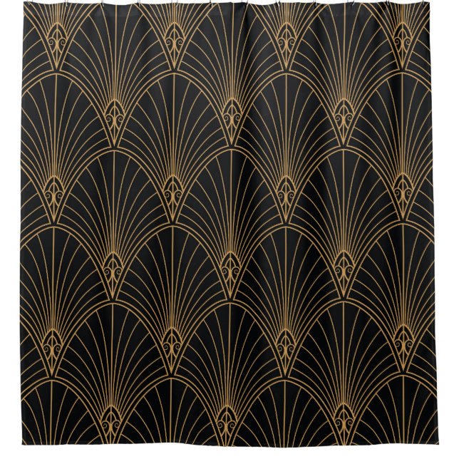 Rideaux De Douche Art déco : motif géométrique classique. (Devant)