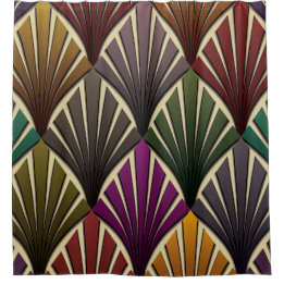 Rideaux De Douche Art déco, nouveau d'art, couleurs de chute, or,