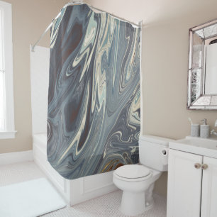 Rideaux De Douche Art des vagues tombées   Meilleure peinture abstra