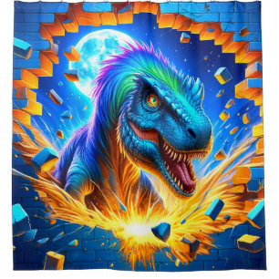 Rideaux De Douche Art Dinosaur