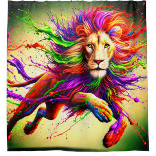 Rideaux De Douche Art du lion peint