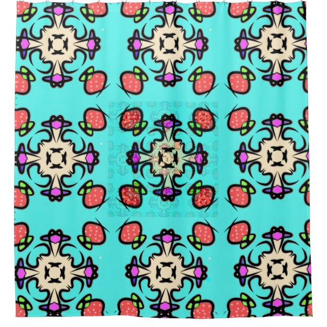 Rideaux De Douche Art du mandala sarcelle (Devant)