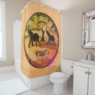 Rideaux De Douche Art Eléphant Africain