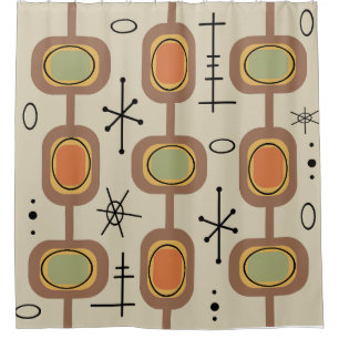 Rideaux De Douche Art géométrique de l'ère spatiale multicolore