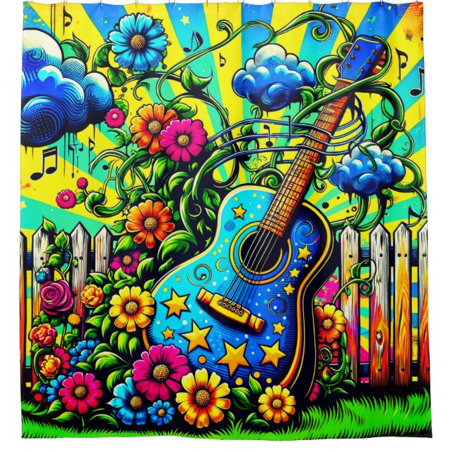 Rideaux De Douche Art guitare (Devant)