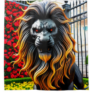Rideaux De Douche Art Lion en colère