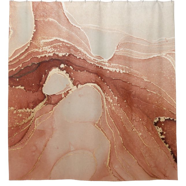 Rideaux De Douche Art Liquide Luxe : Fusion d'encre de marbre (Devant)