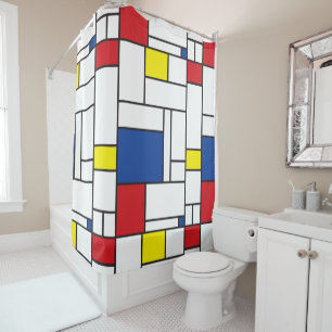 Rideaux De Douche Art Moderne Géométrique Minimaliste De Stijl Mondr
