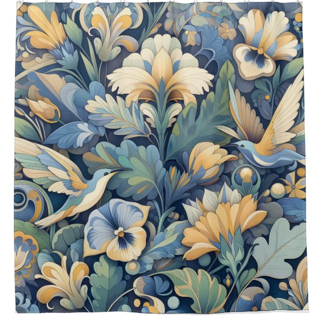 Rideaux De Douche Art Morris aux fleurs (Devant)