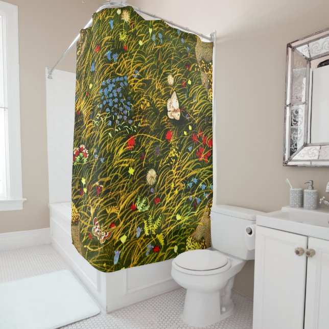 Rideaux De Douche Art Nouveau Mer alpin (En situation)
