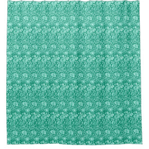 Rideaux De Douche Art Nouveau Œillet Damassé, Turquoise