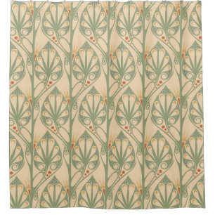 Rideaux De Douche Art Nouveau, Retro Fond d'écran design.