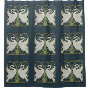 Rideaux De Douche Art Nouveau Swan Deux Swans