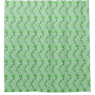 Rideaux De Douche Art Nouveau Tulip Damask, Emerald Green