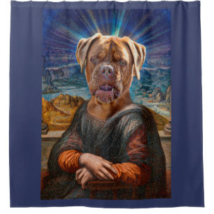 Rideaux De Douche Art numérique - BULLDOG MONA LISA