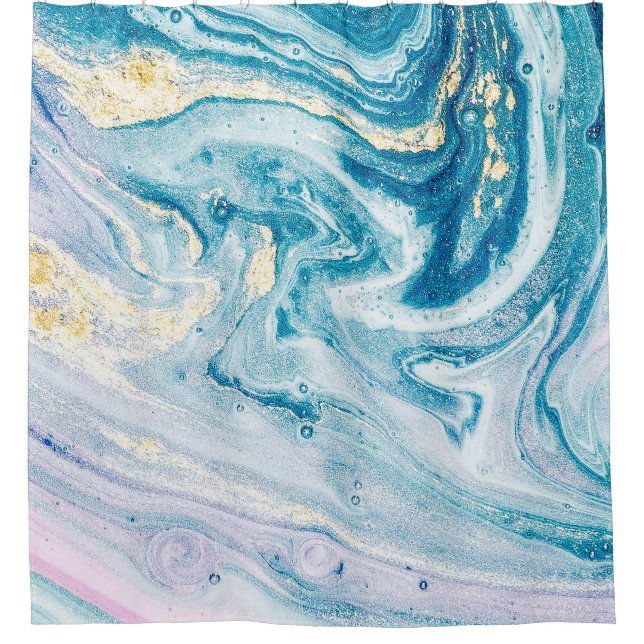 Rideaux De Douche Art Océanique : Fissures D'Agate De Marbre. (Devant)