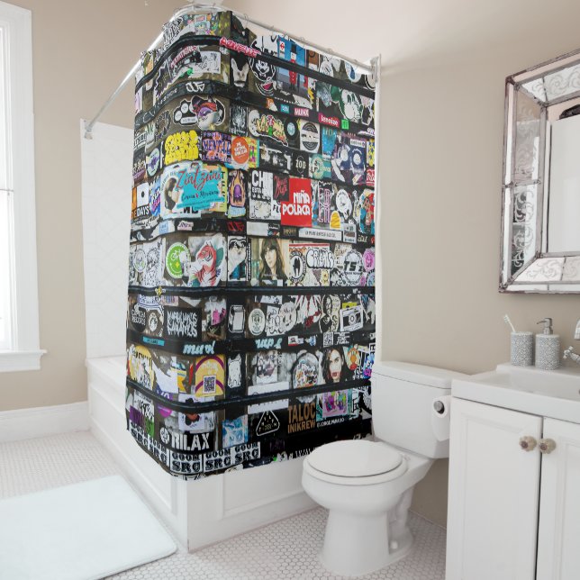 Rideaux De Douche Art urbain coloré (En situation)