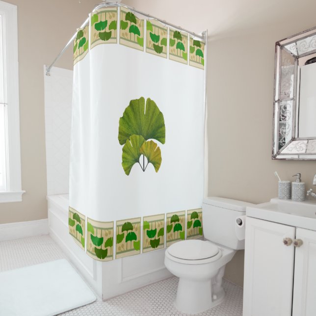 Rideaux De Douche Arts et conception de Ginkgo de métiers (En situation)