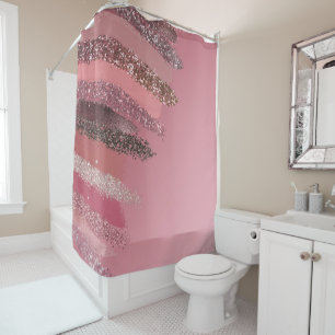 Rideaux De Douche Artsy rose violet Parties scintillant peint brosse