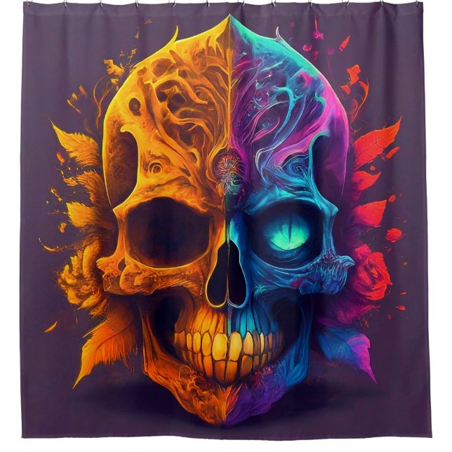 Rideaux De Douche Artsy Skull (Devant)